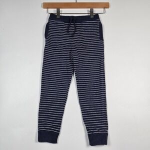 Janie and Jack Jogger Kids Boys Size 5 Navy Blue Striped Knit Pants Preppy